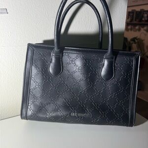 Nine West Black Embossed Satchel